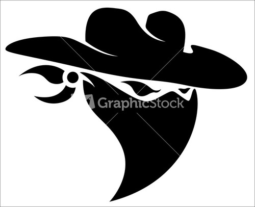 Thief Cowboy Mascot Tattoo Vector Illustration