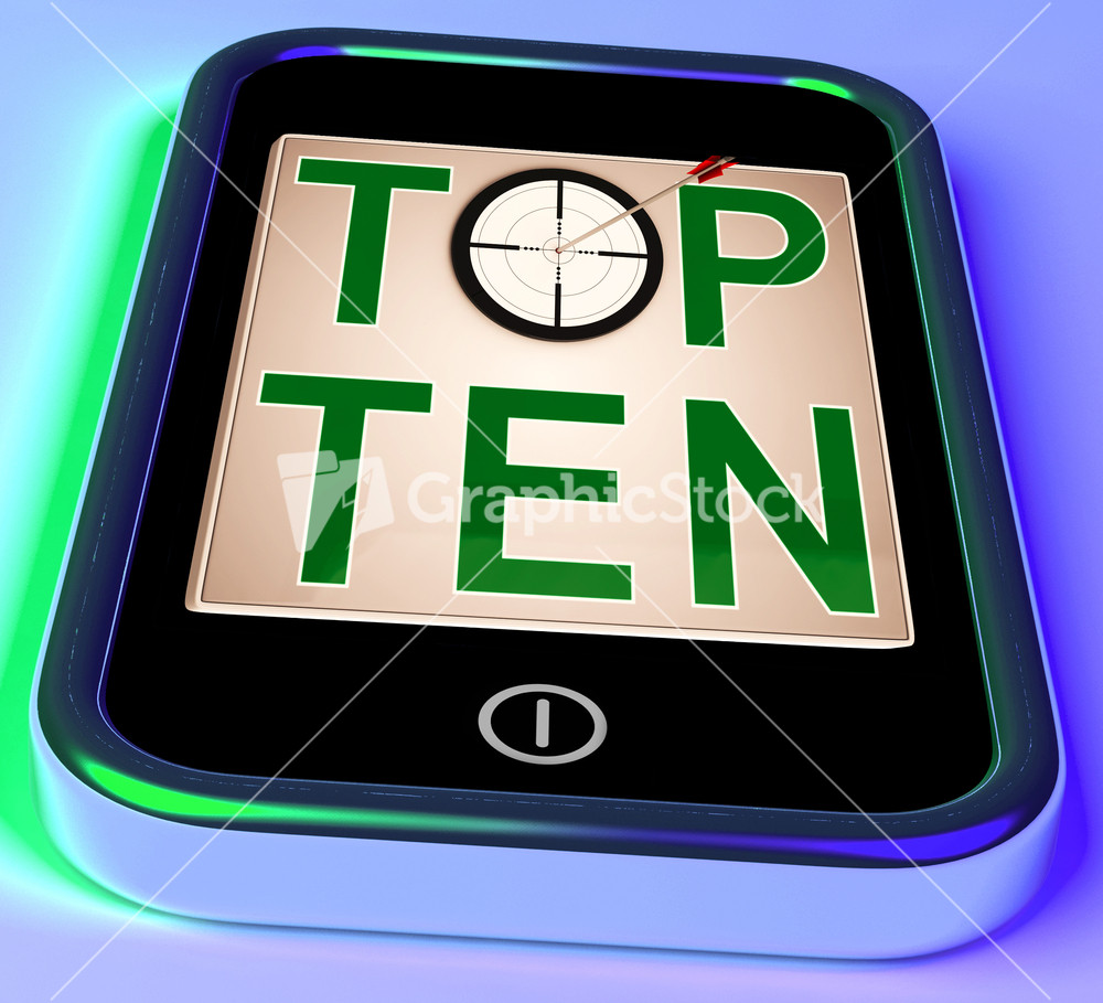 Top Ten On Smartphone Shows Selected Ranking