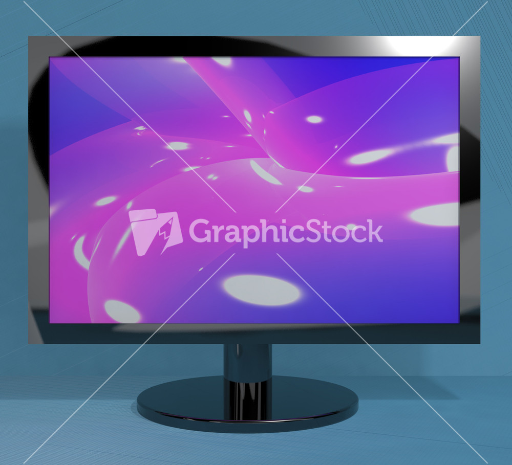 Tv Monitor On Stand Representing High Definition Television Or Hdtv