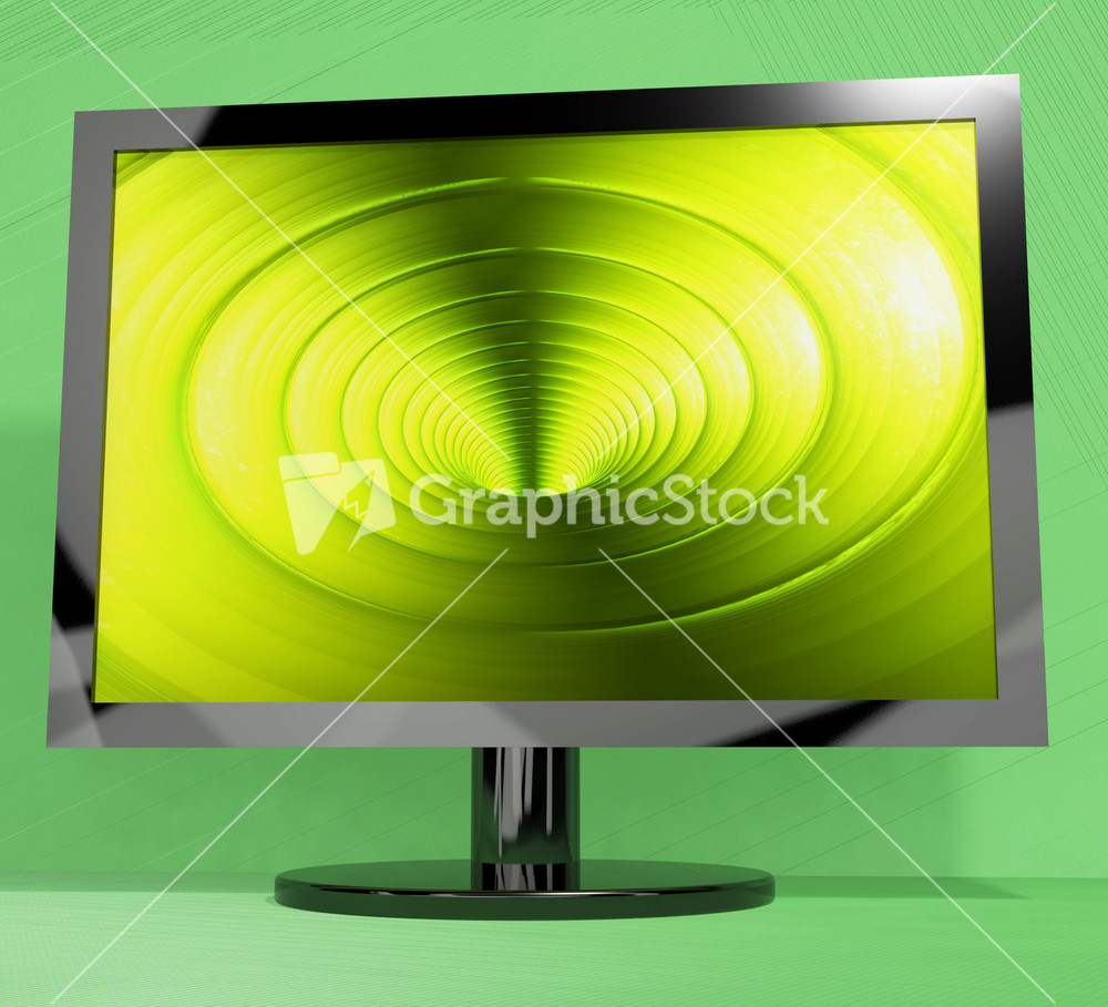 Tv Monitor With Vortex Picture Representing High Definition Television Or Hdtv