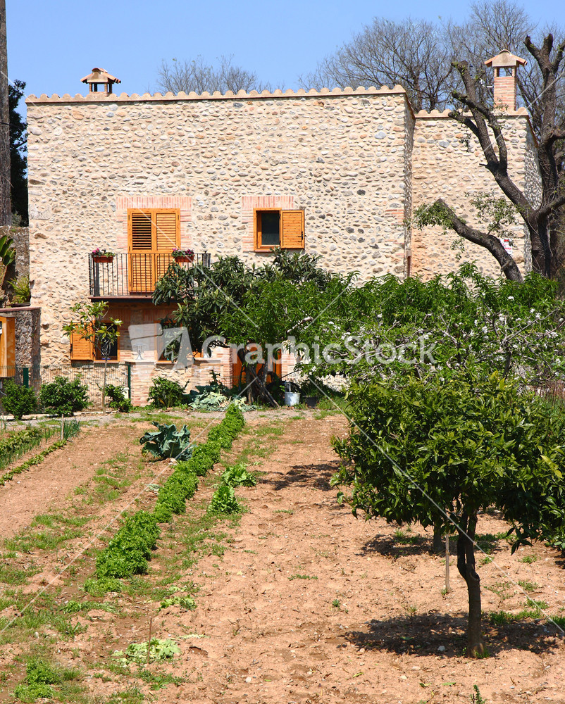 Typical Spanish Villa And Garden