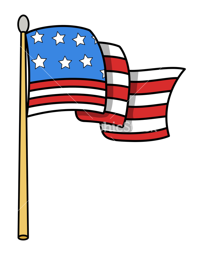 Usa Flag Cartoon Vector Illustration