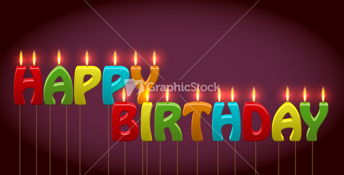 Happy Birthday Candles. Vector Illustration