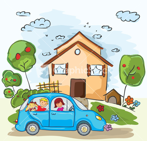 Sad Family - Vector Character Cartoon Illustration Stock Image