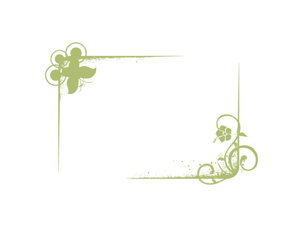 Vector Frames With Design Element In Green