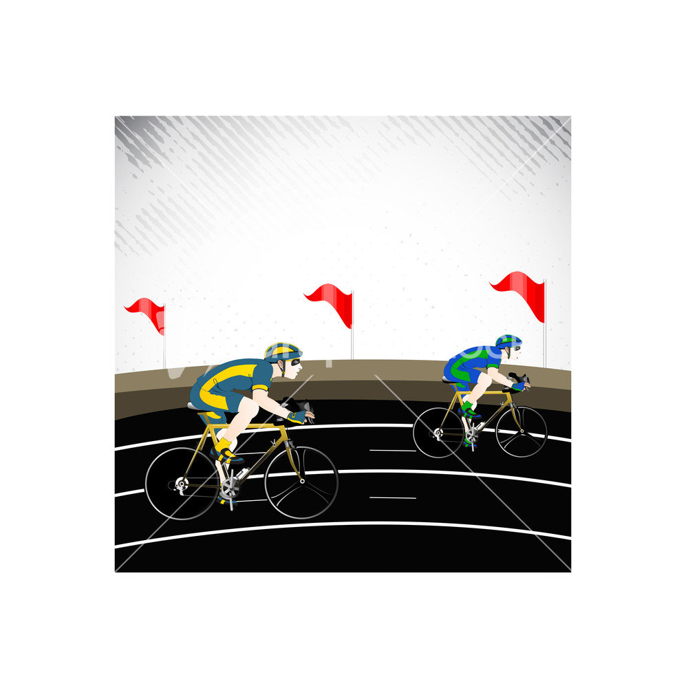 Vector Illustration Of Race Cyclist Performing Fast ...