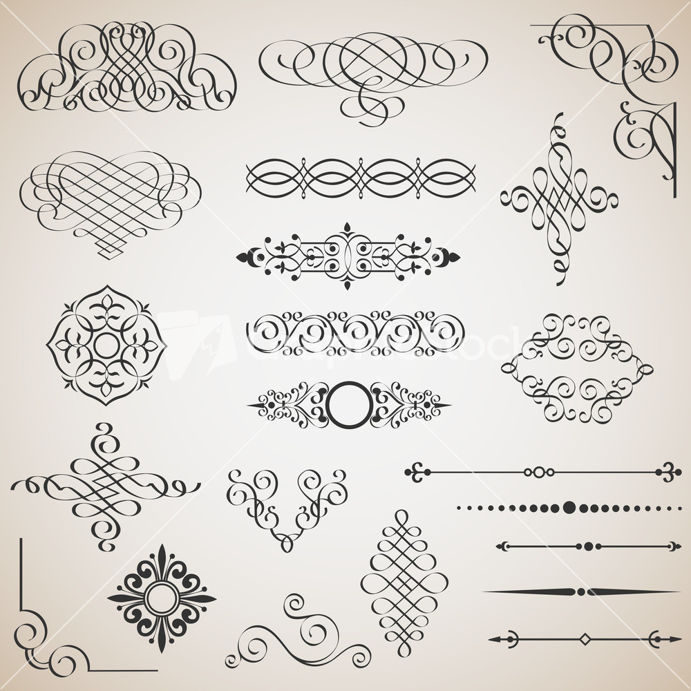 Stock Vector Calligraphic Design Elements Download | vector set of calligraphic design elements stock image Stock Vector Calligraphic Design Elements Download | vector set of calligraphic design elements stock image