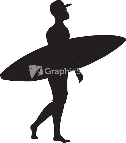 Vector Surfer Silhouette Stock Image