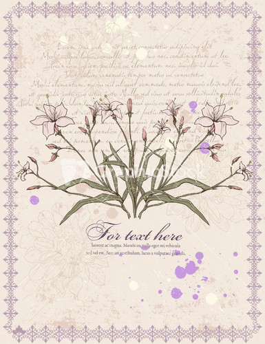 Vector Vintage Background With Engraved Floral