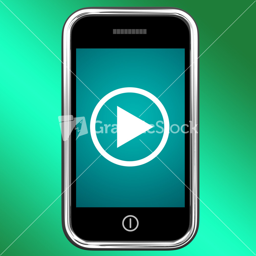 Video Play Sign On Mobile For Playing Media On Phone