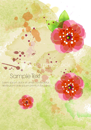 Watercolor Floral Background Vector Illustration