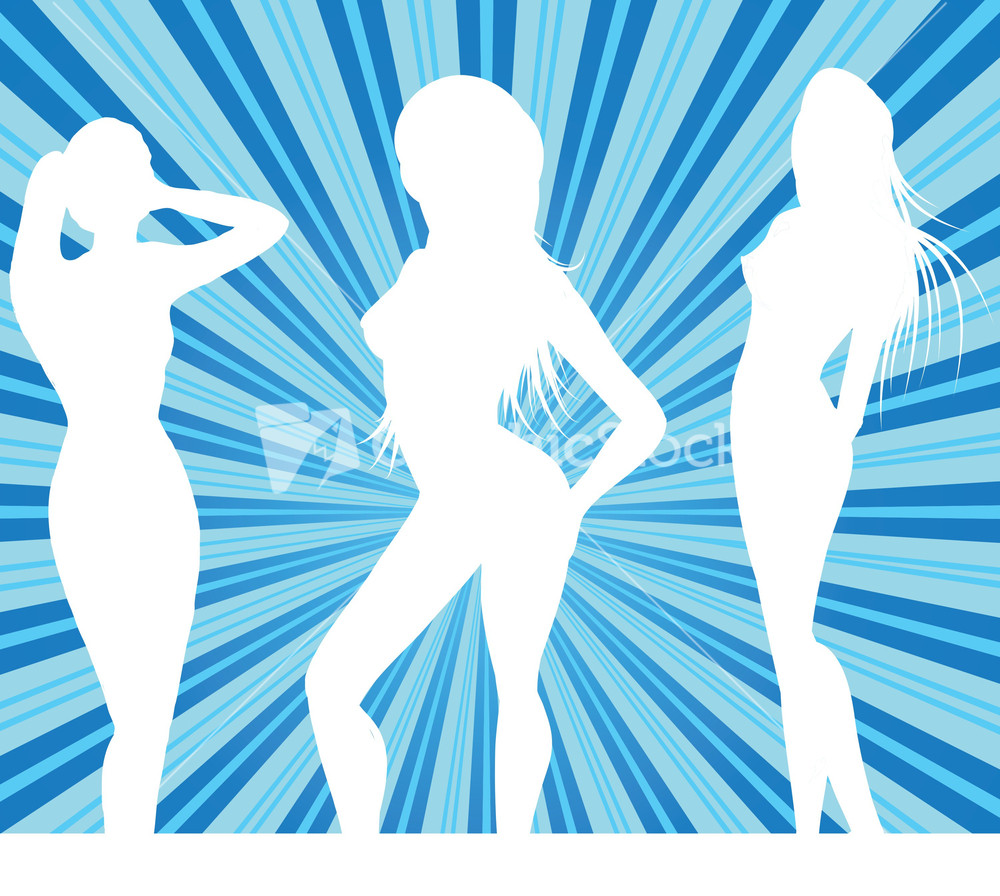 Woman Silhouette With Abstract Background