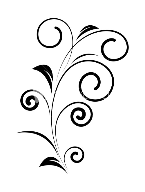 Decorative Swirl Silhouette Stock Image