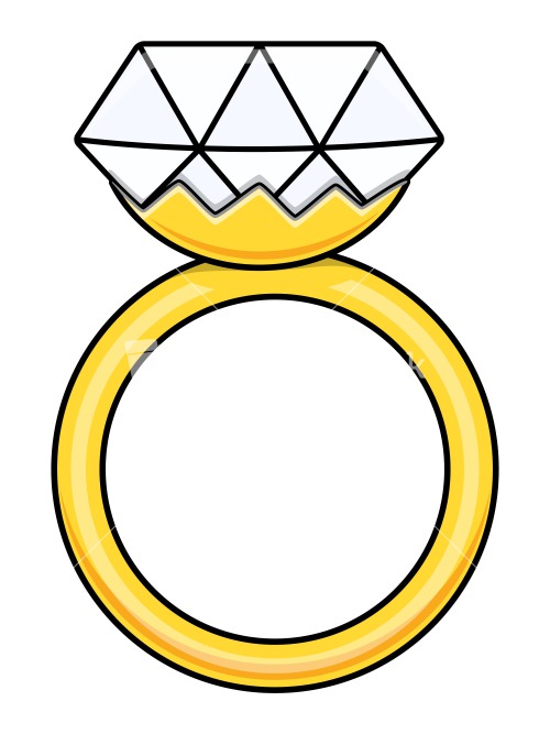 Diamond Ring - Cartoon Vector Illustration Stock Image