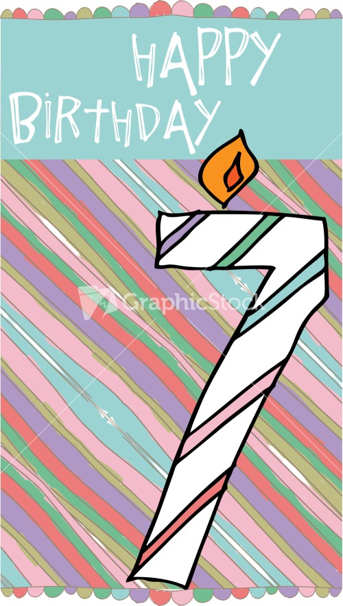 Download Illustration Of Number 7 Birthday Candles With Colorful ...