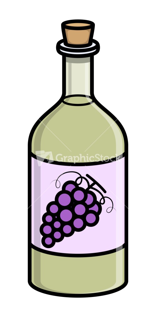 Old Cork Wine Bottle - Vector Illustration Stock Image