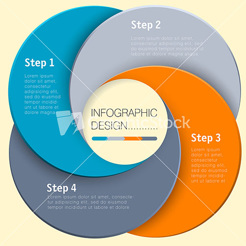 Paper Circle Vector Infographic Step By Step Flat Design Template Stock Image Step By Step Infographic Template