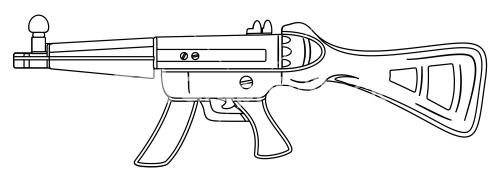 Sketching Of Creative Machine Gun