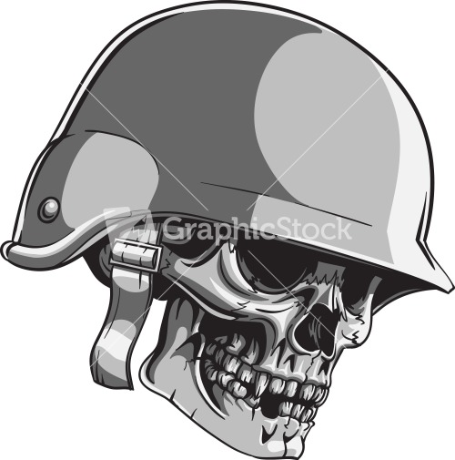 Skull Vector Element With Soldier Helmet Stock Image