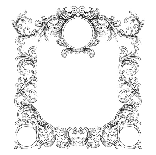 Vector Vintage Floral Frame