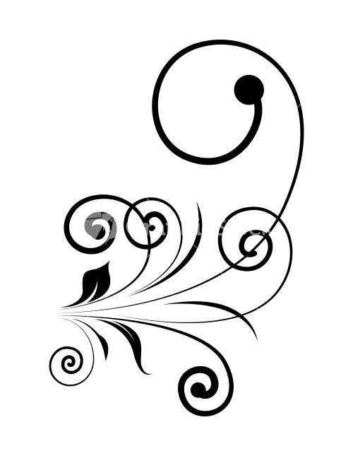 Silhouette Swirl Design Border