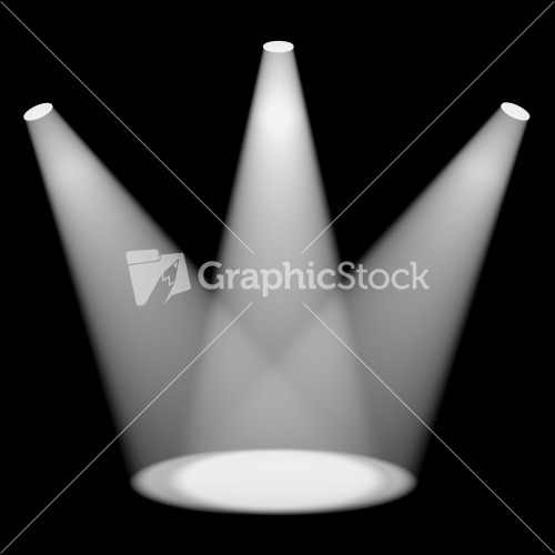 White Spotlights Shining On Stage For Highlighting Products