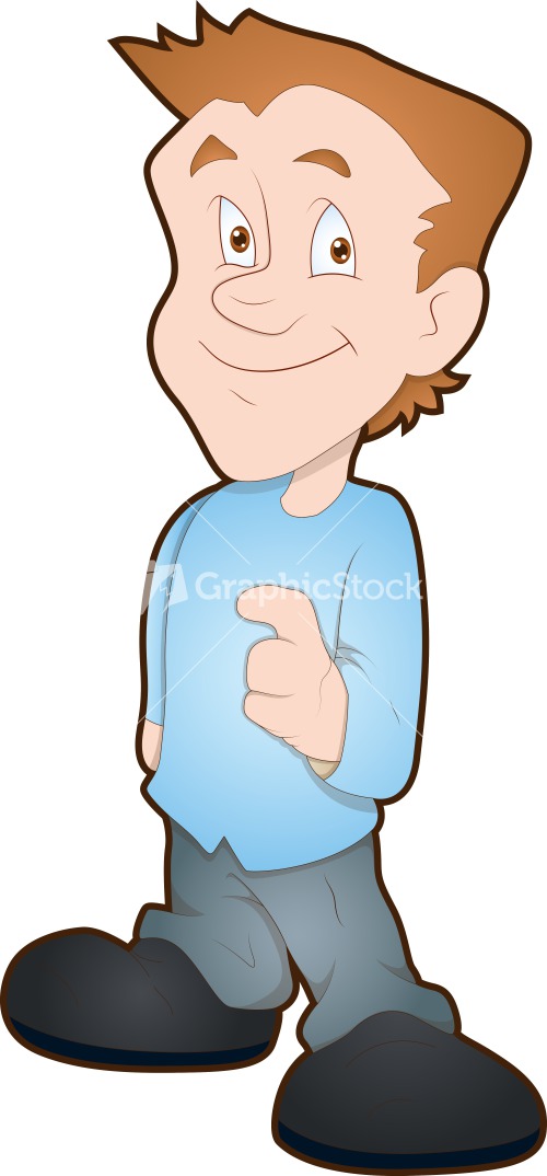 Young Man - Cartoon Character Stock Image