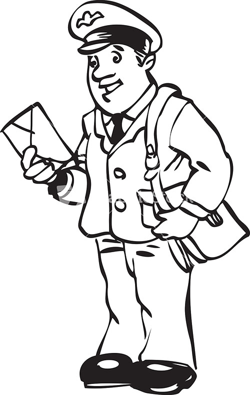 Illustration Of A Postman. Stock Image