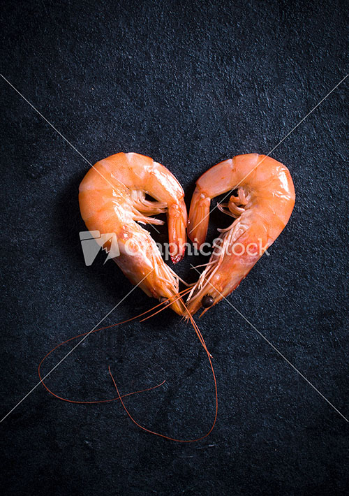 Heart Shape Shrimp Stock Image