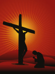 Background With Man Praying To Jesus